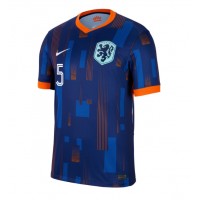 Camiseta Países Bajos Nathan Ake #5 Visitante Equipación Eurocopa 2024 manga corta